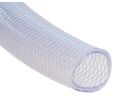 Product image for RS PRO PVC Flexible Tubing, Transparent, 48.5mm External Diameter, 15m LongReinforced, 420mm Bend Radius, Applications