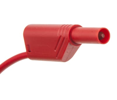 Product image for 2m red shrouded/stackable lead,4mm plug