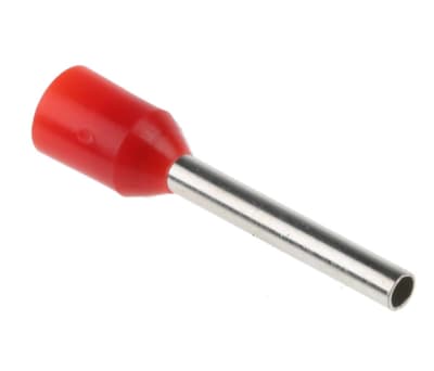 Product image for Red insulated bootlace ferrule,12mm pin