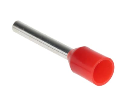 Product image for Red insulated bootlace ferrule,12mm pin