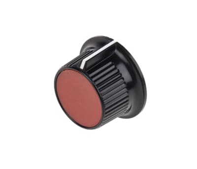 Product image for Red cap knob,28mm dia 0.25in shaft