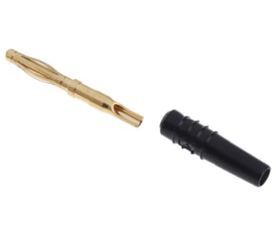 Product image for Black gold plated straight plug,2mm