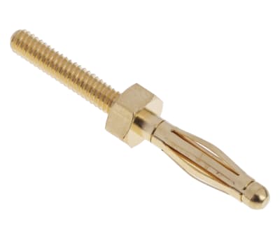 Product image for Gold plated uninsulated plug w/M2 stud