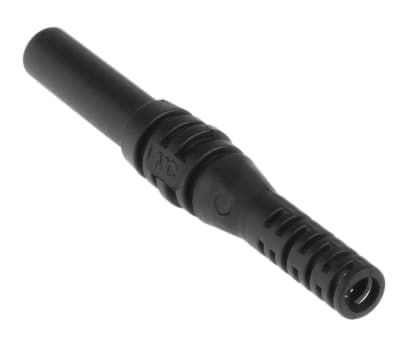 Product image for Black shrouded cable socket,4mm