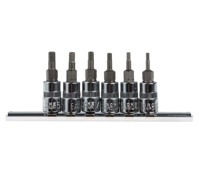 Product image for 6pcs 1/4in sq drive security hex bit set