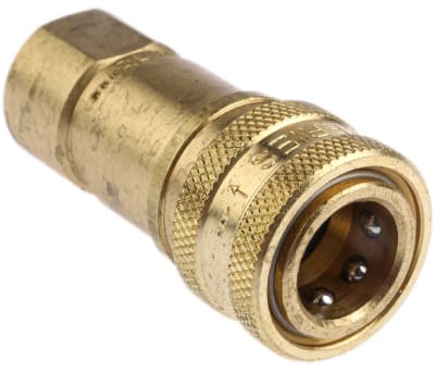 Product image for 1/4in BSPP quick action brass coupling