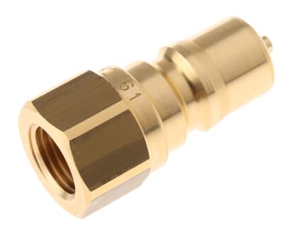 Product image for 1/4in BSPP quick action brass nipple