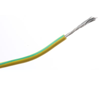 Product image for Yellow/green rubber wire,10A 100m