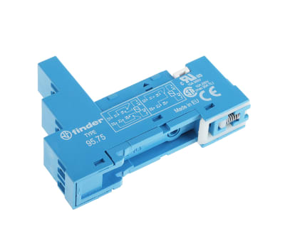 Product image for DPDT DIN rail relay skt - metal clip