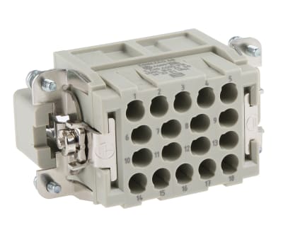 Product image for HARTING Han EE Heavy Duty Power Connector Insert, 18 contacts, 16A, Male