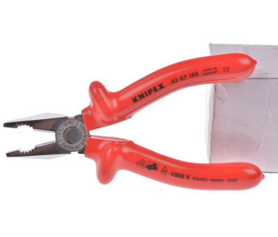 Product image for Knipex combination plier,1000V 180mm L