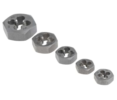 Product image for 5 piece metric die nut set,M5-M12