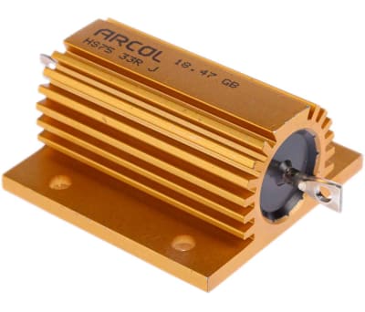 Product image for Arcol HS75 Series Aluminium Housed Axial Wire Wound Panel Mount Resistor, 33Ω ±5% 75W