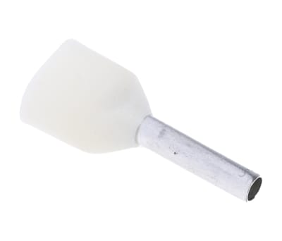 Product image for White 2 entry bootlace ferrule,0.5sq.mm