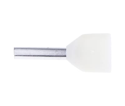Product image for White 2 entry bootlace ferrule,0.5sq.mm