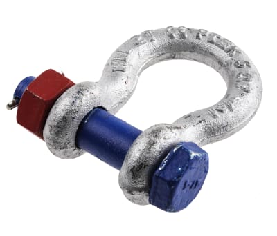 Product image for Galvanised bow shackle w/safety pin,2ton