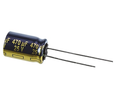 Product image for Panasonic 470μF Electrolytic Capacitor 25V dc, Through Hole - EEUFC1E471