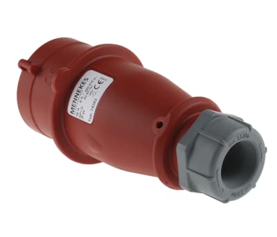 Product image for RED 6P+E IP44 STRAIGHT PLUG,16A 400V