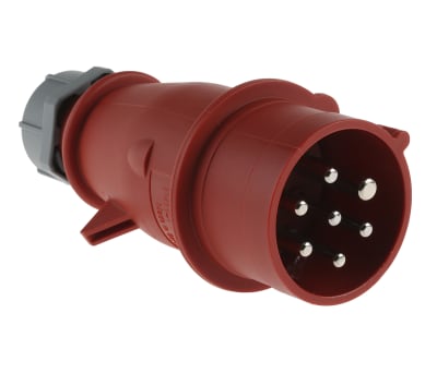 Product image for RED 6P+E IP44 STRAIGHT PLUG,16A 400V