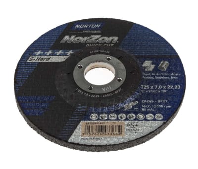 Product image for DISHED CTRE METAL GRIND DISC,125X7.0MM