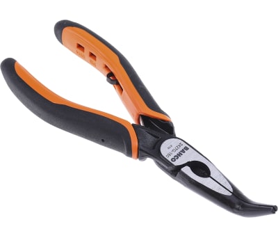 Product image for Ergonomic bent snipe nose plier,160mm L