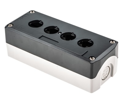 Product image for Empty Push button enclosure, Grey 4 Hole
