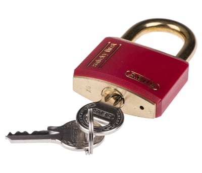 Product image for RED KEYED DIFFERENT LOCK OFF PADLOCK