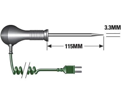 Product image for Thermocouple insertion probe, type K