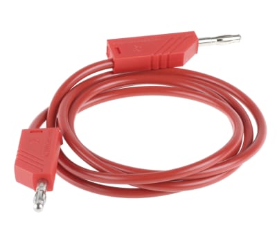 Product image for 1m red moulded test lead,4mm plug