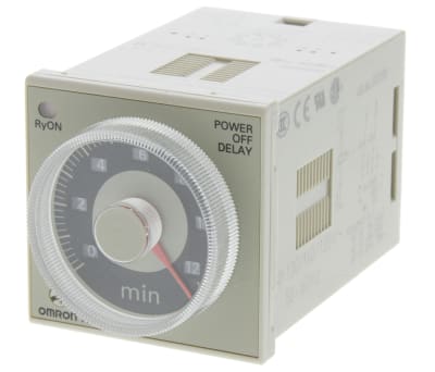 Product image for Omron Timer Relay, OFF Delay, 100 → 120 V ac 0.05 → 12 min, DIN Rail, Flush Mount, Surface Mount Mount