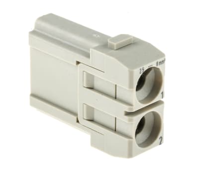 Product image for Harting Han-Modular Heavy Duty Power Connector Module, 2 contacts, 40A, Male