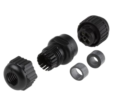 Product image for Hirschmann Screw Connector, 3 + PE Contacts, Cable Mount, IP67