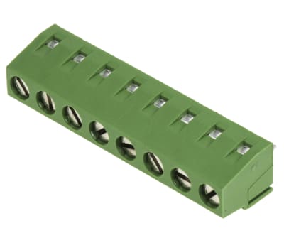 Product image for 8 way PCB screw terminal,5mm pitch