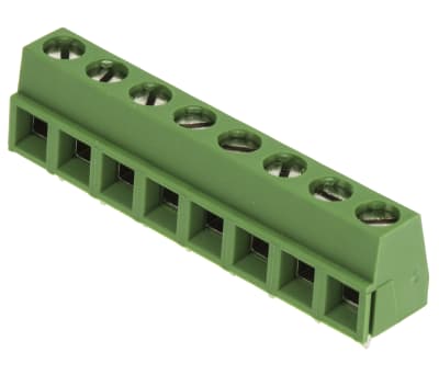 Product image for 8 way PCB screw terminal,5mm pitch