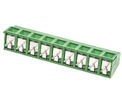 Product image for 9 way PCB screw terminal,5mm pitch