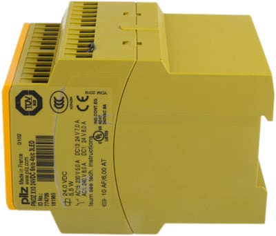 Product image for Pilz 24 V dc Safety Relay - Single or Dual Channel With 6 Safety Contacts PNOZ X Range with 4 Auxiliary Contact,