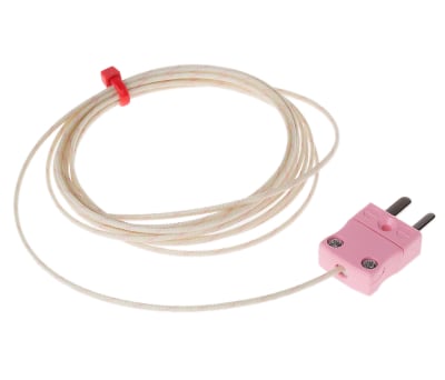 Product image for N glass min fitted plug thermocouple,2m