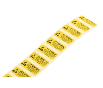 Product image for Paper label/symbol "ATTENTION",10x20mm