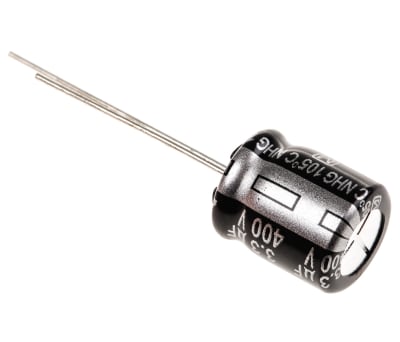 Product image for NHG min Al electrolytic cap,3.3uF 400V