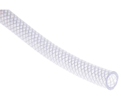 Product image for RS PRO PET, PVC Flexible Tubing, Transparent, 17.5mm External Diameter, 25m LongReinforced, 60mm Bend Radius,