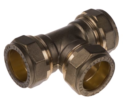Product image for Copper fitting tee,22mm comp all ends