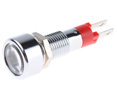 Product image for Signal Construct Red Indicator, Tab Termination, 24 → 28 V, 8mm Mounting Hole Size