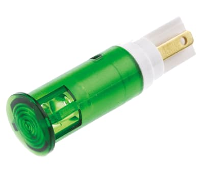 Product image for 10MM GREEN LED PANEL INDICATOR,24VAC/DC