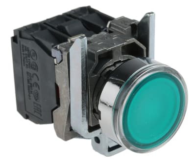 Product image for Push  button Illuminated Green LED 24V