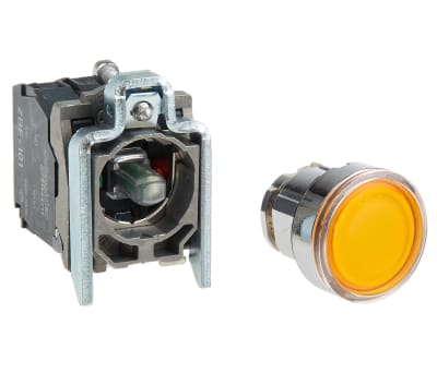 Product image for Push button Illuminated Orange LED 24V