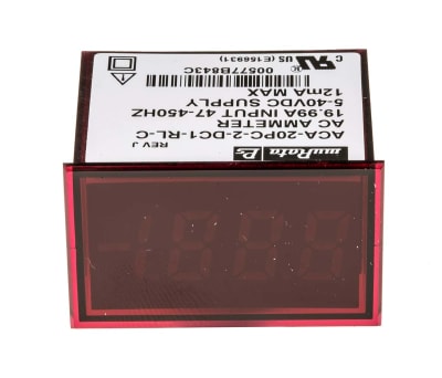 Product image for Red LED display AC ammeter,19.99A 5-40V