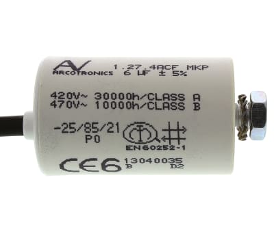 Product image for KEMET 6μF Polypropylene Capacitor PP 470V ac ±5% Tolerance Chassis Mount C27 Series