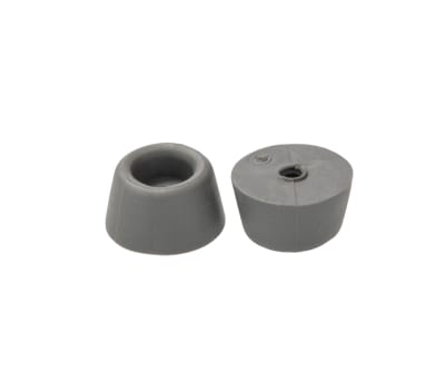 Product image for Grey moulded screw fixing feet,12.5mmdia