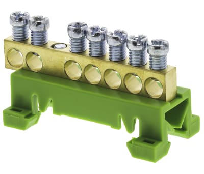 Product image for 7 WAY DIN RAIL MOUNTING GROUND BAR