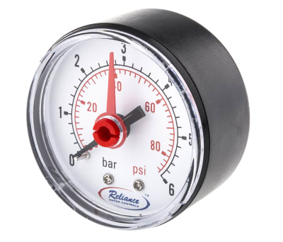 Product image for Pressure gauge,0 - 6bar 1/4in BSPT M